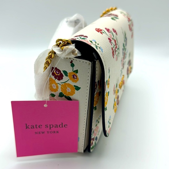 Kate Spade Morgan Bouquet Toss Embossed Flap Chain Bag - Picture 8 of 12